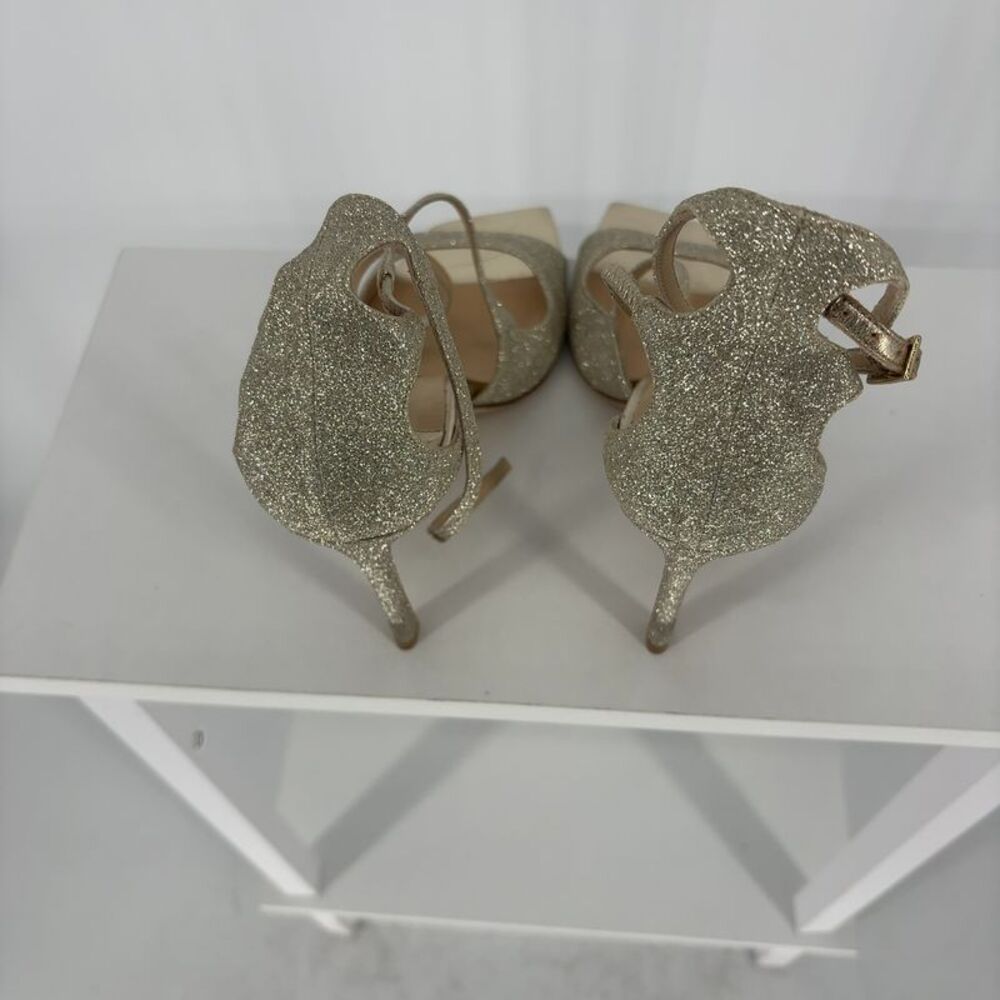 Jimmy Choo Platinum Ice Dusty Glitter Sandals - Picture 4 of 5